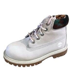 Timberlands Kids Gray Leather Boots Size 7.5 Toddler Shoes